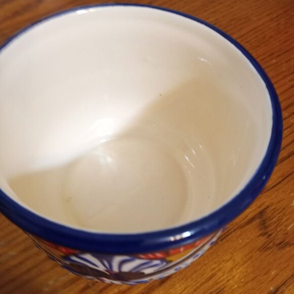 Serving Set~Chips & Dip/Appetizers/Toppings~Floral~Made In Mexico~Lead Free - Picture 14 of 14